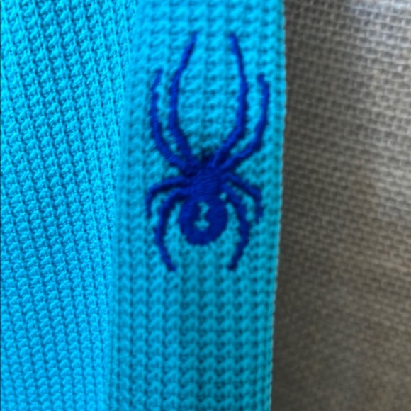 Spyder Girl's Jacket Zip Up Knit Zip Blue Core Fleece High Neck - Picture 4 of 6